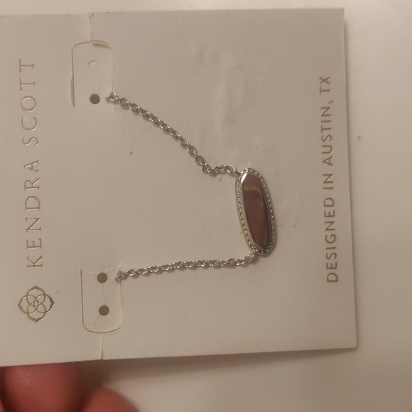 New! Kendra Scott Jaimee metal rhodium over brass Pendant necklace SILVER - Picture 4 of 7